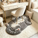 Adorable Fun Cat-Shaped Area Rug Stylish Unique Home Decor Carpet for Living Rooms Cartoon Bedrooms Bedsie Floor Mat Soft Plush