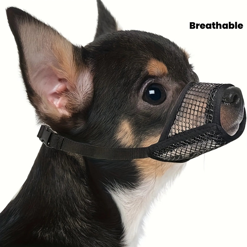 Mesh Muzzle For Short Snout And Small Medium Dogs Anti-Biting, Focus On Brachycephalic Dogs Like Chihuahua Pomeranian