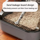 P Semi-Enclosed Cat Litter Box Splashproof Kitten Toilet Tray Pet Cleaning Basin with High Sides for Indoor Use