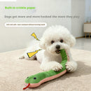 Interactive Snake‑Shape Pet Chew Toy, Bite‑Resistant Plush Sound Toy Teeth‑Cleaning for Kittens Puppies Small Pets