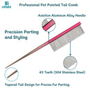 OITABI Professional Pet Grooming Comb, Gradient Pet Deluxe Pointed Tail Comb for Cat & Dog Styling Finishing and Fluffing Comb