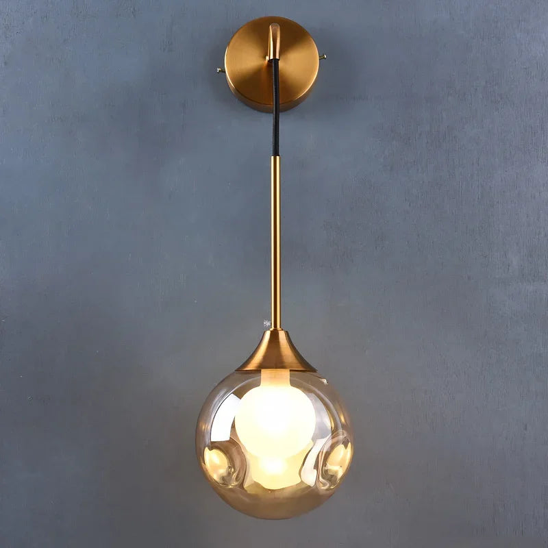 Modern LED Glass Ball Wall Lamp for Bedroom and Living Room