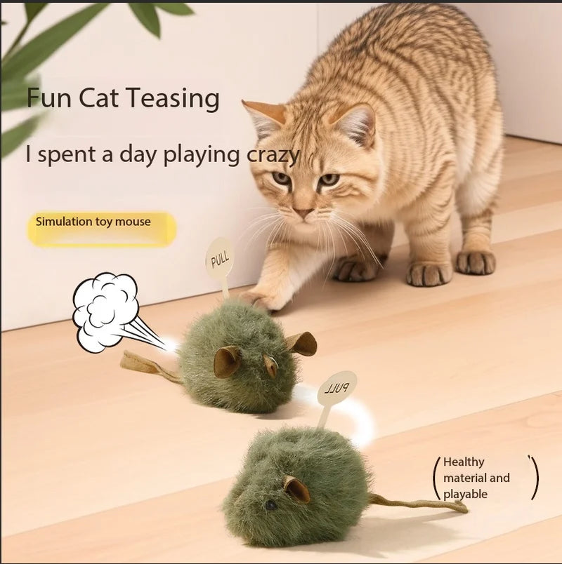 Smart Induction Squeaky Mouse Plush Toy - Sound-Activated Self-Entertainment Cat Teaser Simulation Small Pet Toy for Distraction