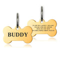 Premium Engraved Personalised Dog ID Tag Dog Name Tag Cat Puppy Name ID Bone Tag Collar Black Silver Gold Stainless Steel
