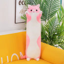 Cute Cat Plush Toy Long Pink Brown Grey Sleeping Cats Leg Pillow Squishy Little Animal Doll Appeasing Plushie Gift