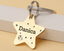Dog Tag For Pets Personalized Star Shaped Collar Custom Name Phone Number Tag Pet ID Tag Gold Star Free Split Ring