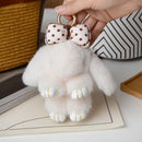 ZAKOL 15cm Fluffy Rabbit Fur Pompon Bunny Keychain Soft Cute Rabbit Toy Key Chain Bag Decoration Accessories Gift for Girls