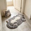 Adorable Fun Cat-Shaped Area Rug Stylish Unique Home Decor Carpet for Living Rooms Cartoon Bedrooms Bedsie Floor Mat Soft Plush
