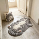 Adorable Fun Cat-Shaped Area Rug Stylish Unique Home Decor Carpet for Living Rooms Cartoon Bedrooms Bedsie Floor Mat Soft Plush