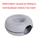 Interactive Round Small Cat Tunnel Nest Felt Kittens Bed House Scratcher Cat Donut Sleeping Pet Toy for Cats