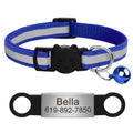 Customized Cat Collar Reflective Cat Collar Free Engraved Puppy Kitten Pet ID Nameplate Necklace With Bell Anti-lost For Cats