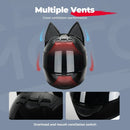 KEMIMOTO Full Face Motorcycle Helmet Cat Ear For Women Motocross Motorbike Men's Moto Helmet Breathable DOT Girlfriend Gift