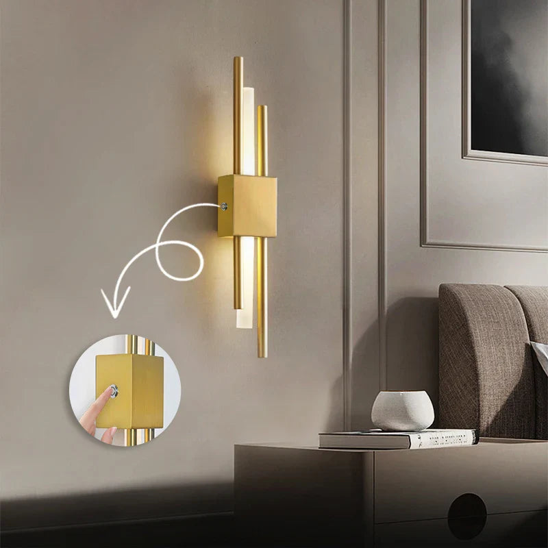 Nordic LED Wall Lamp with USB Plug for Bedroom Decor