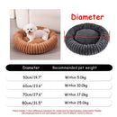 40-90cm 6 Sizes Round Pet Bed for Large Dog Bed Super Soft Cat Bed Plush Dog House for Medium Dog House Winter Warm Sleeping