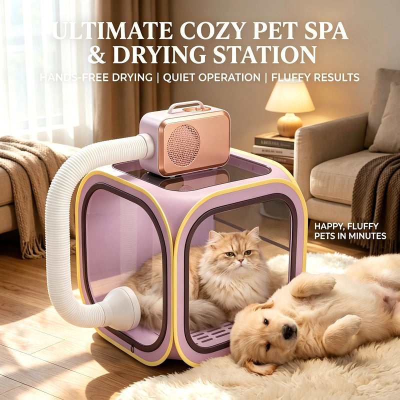 Pet Drying Box Cat Bath Blow Anti-escape Artifact for Puppies and Dogs Blow Drying Bag Household Water Dryer Portable Cat Cage