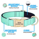 Personalized Dog Collar Waterproof Nylon Dog Collars Soft Padded Pet Necklace Free Engraved for Small Medium Large Dogs Pitbull