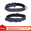 Personalized Customized Leather ID Nameplate Dog Collar Soft Padded Dogs Collars Free Engraving Name for Small Medium Large Dogs