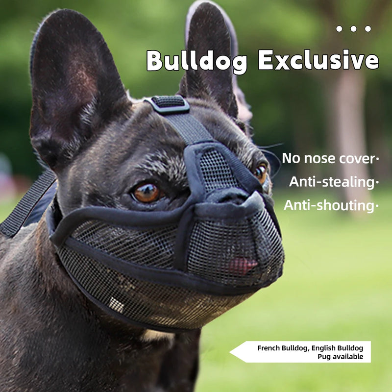 Dog Muzzle for Short-snouted Dogs Preventing Barking French Bulldogs Breathable Muzzle Prevent Accidental Ingestion Pet Products