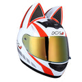 KEMIMOTO Full Face Motorcycle Helmet Cat Ear For Women Motocross Motorbike Men's Moto Helmet Breathable DOT Girlfriend Gift
