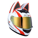 KEMIMOTO Full Face Motorcycle Helmet Cat Ear For Women Motocross Motorbike Men's Moto Helmet Breathable DOT Girlfriend Gift