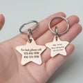Dog Tag For Pets Personalized Star Shaped Collar Custom Name Phone Number Tag Pet ID Tag Gold Star Free Split Ring