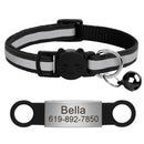 Customized Cat Collar Reflective Cat Collar Free Engraved Puppy Kitten Pet ID Nameplate Necklace With Bell Anti-lost For Cats
