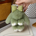 ZAKOL 15cm Fluffy Rabbit Fur Pompon Bunny Keychain Soft Cute Rabbit Toy Key Chain Bag Decoration Accessories Gift for Girls