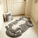 Adorable Fun Cat-Shaped Area Rug Stylish Unique Home Decor Carpet for Living Rooms Cartoon Bedrooms Bedsie Floor Mat Soft Plush