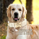 1pc Personalized Dog Collar Velvet, Engraving Custom Name Phone Number ID Tag, Soft Comfy Adjustable Collars For Small Medium La