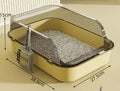 P Semi-Enclosed Cat Litter Box Splashproof Kitten Toilet Tray Pet Cleaning Basin with High Sides for Indoor Use