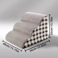 High Density Foam Pet Bedside Stair Steps, 2/3 Step Pet Ladder For Bed, Detachable And Washable