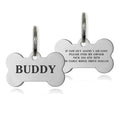 Premium Engraved Personalised Dog ID Tag Dog Name Tag Cat Puppy Name ID Bone Tag Collar Black Silver Gold Stainless Steel