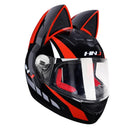 KEMIMOTO Full Face Motorcycle Helmet Cat Ear For Women Motocross Motorbike Men's Moto Helmet Breathable DOT Girlfriend Gift