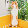 Cute Cat Plush Toy Long Pink Brown Grey Sleeping Cats Leg Pillow Squishy Little Animal Doll Appeasing Plushie Gift